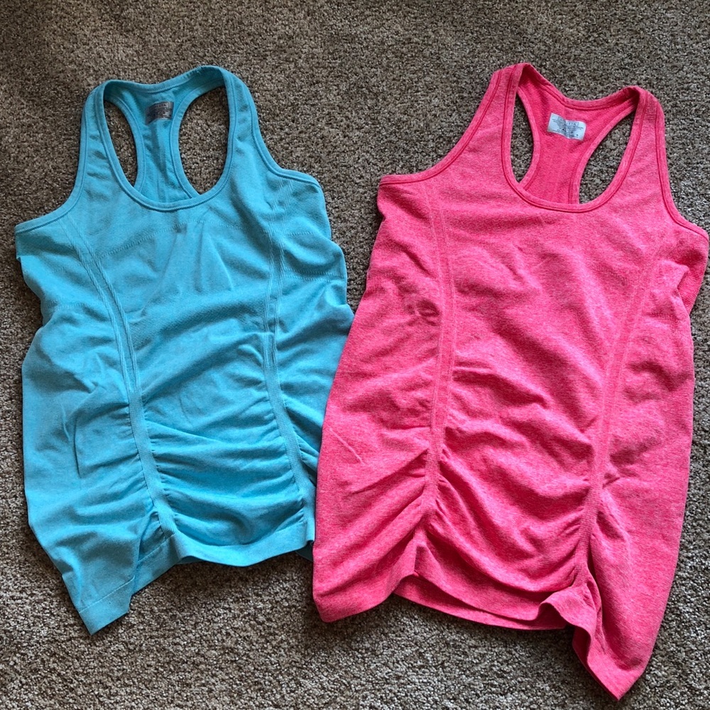 Athleta ruched tank tops, size small